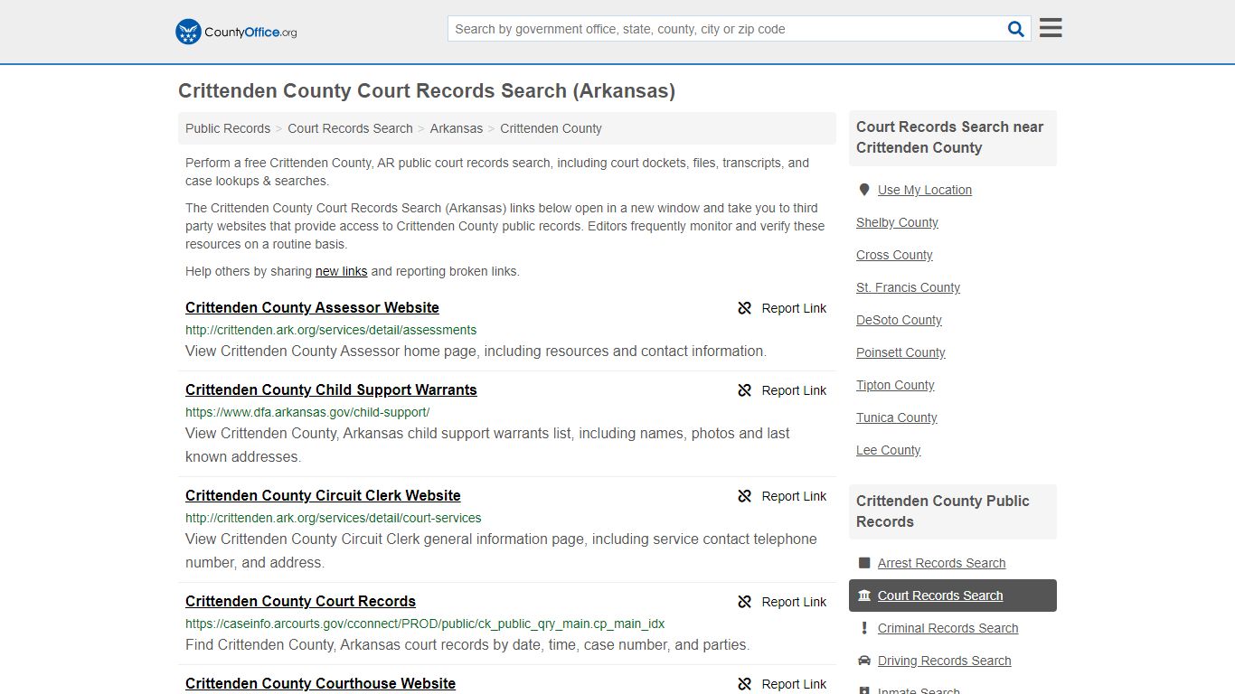 Court Records Search - Crittenden County, AR (Adoptions ...